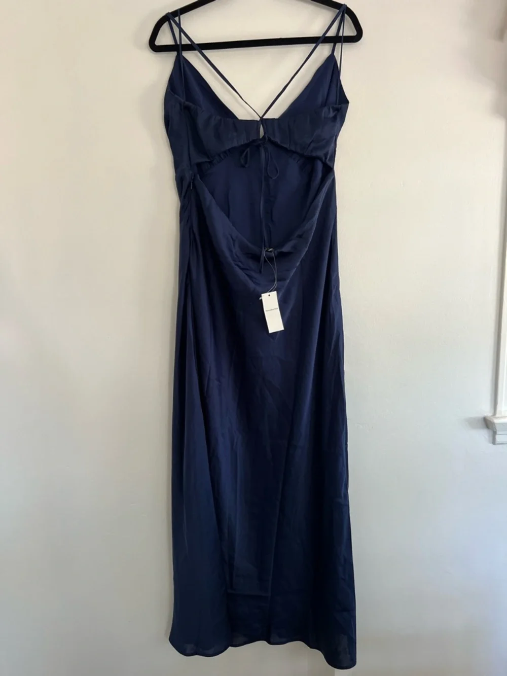 NWT XL Abercrombie & Fitch Tie-Back Maxi Dress in Blue Midnight Blue